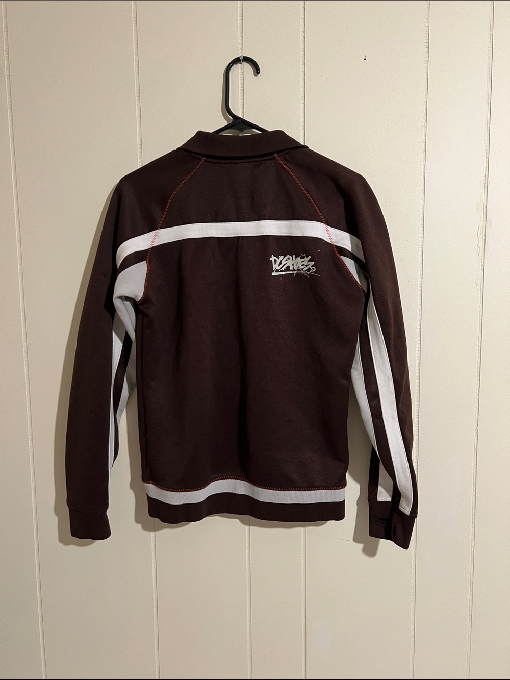 DC Women’s Dark Brown Track Jacket with White Stripes - Picture 2 of 13